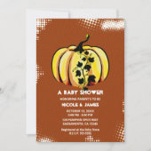 Retro Comic Book Style Pumpkin Herfst Baby shower Kaart (Voorkant)