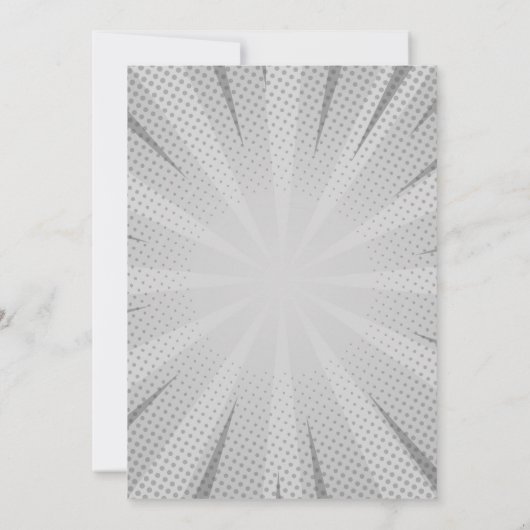 Retro Comic Book Superheld Zwart & Wit Bruiloft Kaart (Achterkant)