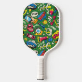 Retro Comic Chaos Pickleball Paddle (Achterkant)
