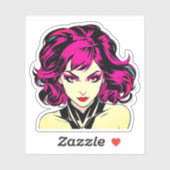 Retro Comic Charm - Bright Pop Art Girl Sticker (Vel)