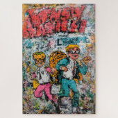 Retro Comic Duo puzzel Legpuzzel (Verticaal)