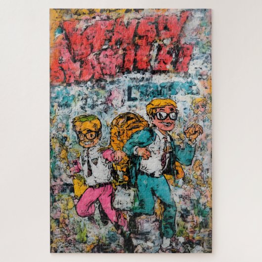 Retro Comic Duo puzzel Legpuzzel (Verticaal)