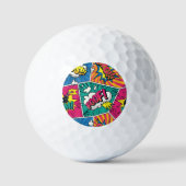 Retro Comic Explosie Pop Art Golfballen (Voorkant)