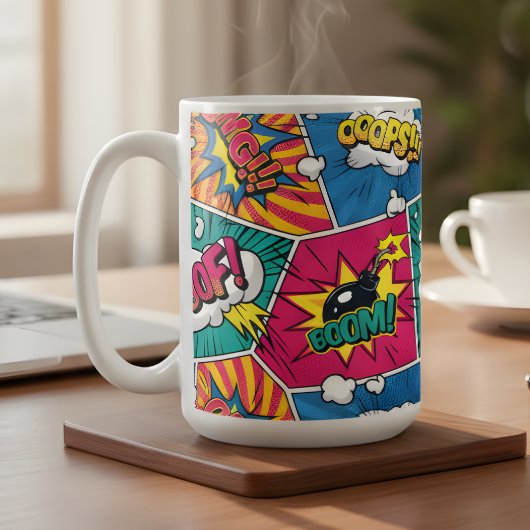 Retro Comic Explosion - Levendige Pop Art Koffiemok