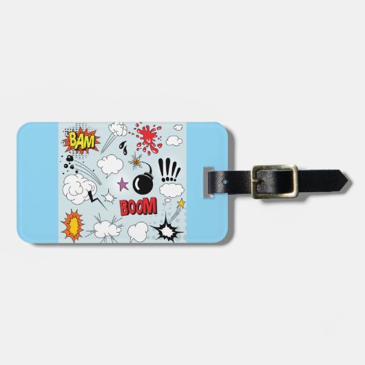 Retro Comic Explosion Pop Art Bagagelabel (Voorkant horizontaal)