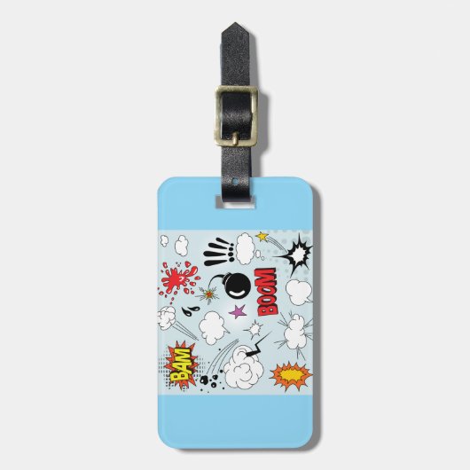 Retro Comic Explosion Pop Art Bagagelabel (Voorkant verticaal)