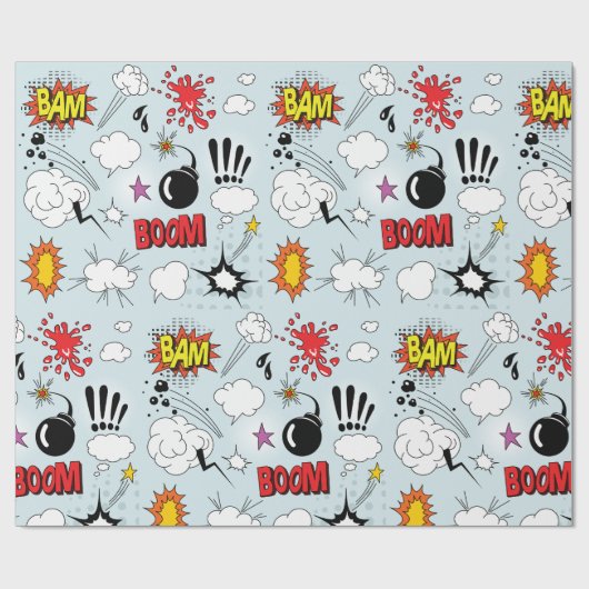 Retro Comic Explosion Pop Art Cadeaupapier (Vlak)