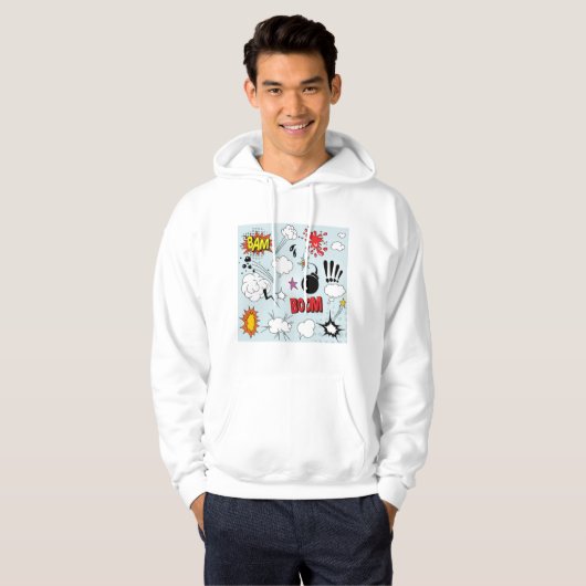 Retro Comic Explosion Pop Art Hoodie (Voorkant volledig)