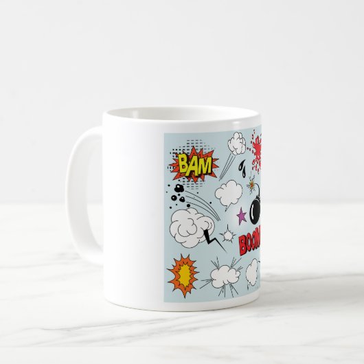 Retro Comic Explosion Pop Art Koffiemok (Voorkant links)