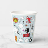 Retro Comic Explosion Pop Art Papieren Bekers (Voorkant)