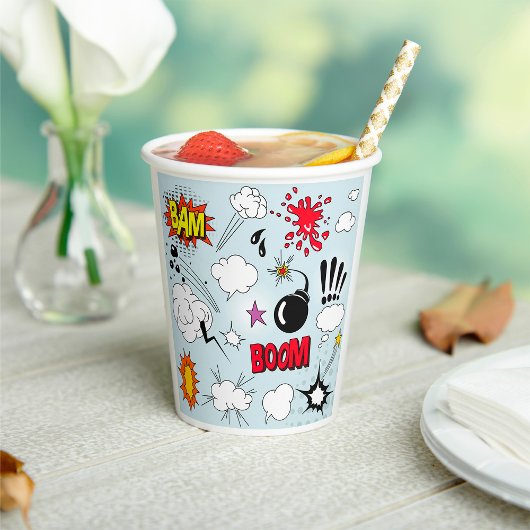 Retro Comic Explosion Pop Art Papieren Bekers