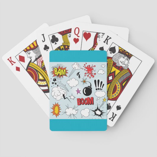 Retro Comic Explosion Pop Art Pokerkaarten (Achterkant)