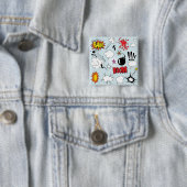 Retro Comic Explosion Pop Art Vierkante Button 5,1 Cm (In situ)
