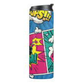 Retro Comic Explosions - Levendige Pop Art Thermosbeker (Gedraaid links)