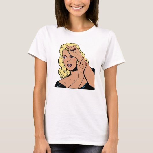 Retro Comic Girl T-shirt (Voorkant)