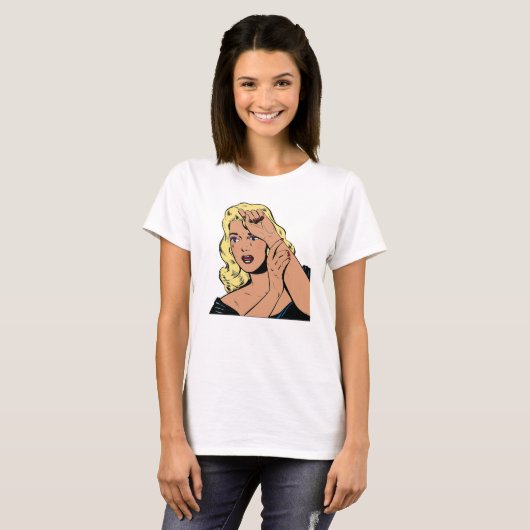 Retro Comic Girl T-shirt (Voorkant volledig)