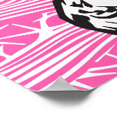 Retro Comic Kiss op roze achtergrond Poster (Hoek)