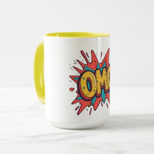 Retro Comic “OMG!” Pop Art Koffiekop Mok (Voorkant links)