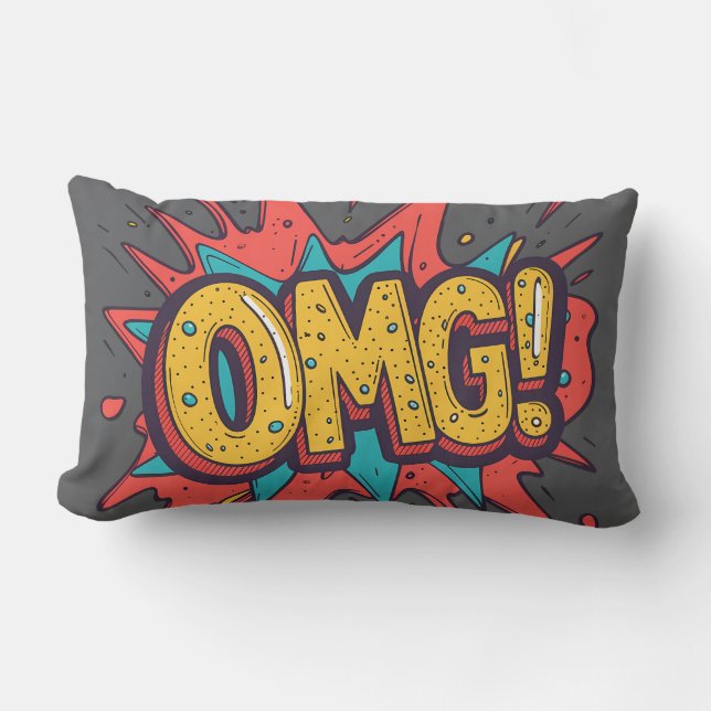 Retro Comic “OMG!” Pop Art Sierkussen Kussen (Voorkant)
