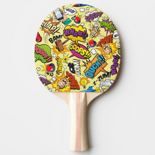 Retro Comic Ping Pong Paddle Dubbelzijdige Koelhei Tafeltennisbatje (Voorkant)
