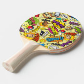 Retro Comic Ping Pong Paddle Dubbelzijdige Koelhei Tafeltennisbatje (Voorkant Gekanteld)