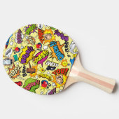 Retro Comic Ping Pong Paddle Dubbelzijdige Koelhei Tafeltennisbatje (Zijkant)