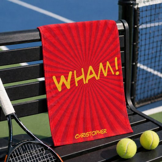 Retro Comic Pop Art Aangepaste Naam Sporten Handdoek