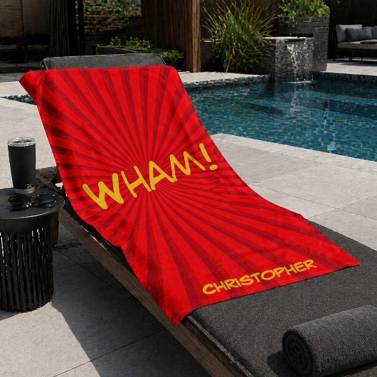 Retro Comic Pop Art Aangepaste Naam Strandlaken