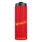 Retro Comic Pop Art Aangepaste Naam Thermosbeker (Voorkant)