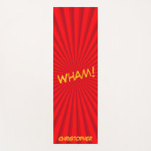 Retro Comic Pop Art Aangepaste Naam Yogamat (Voorkant)