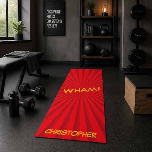 Retro Comic Pop Art Aangepaste Naam Yogamat