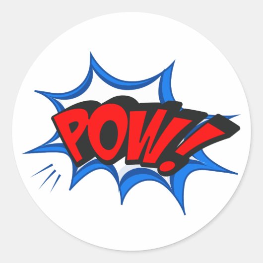 Retro Comic Pop Art Ronde Sticker (Voorkant)