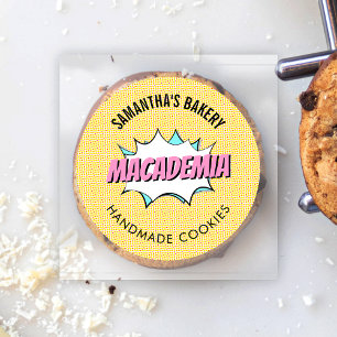 Retro Comic Pop Kunst Nostalgische Bakkerij Taart  Ronde Sticker