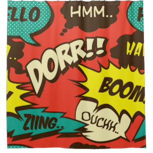 Retro Comic Shout: naadloos patroon. Douchegordijn