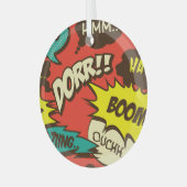 Retro Comic Shout: naadloos patroon. Glas Ornament (Voorkant links)