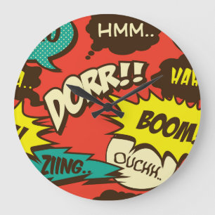 Retro Comic Shout: naadloos patroon. Grote Klok