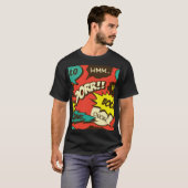 Retro Comic Shout: naadloos patroon. T-shirt (Voorkant volledig)