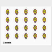 Retro Comic Stijl "Born to Roll" Skater Ronde Sticker (Vel)