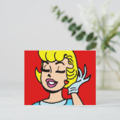 Retro Comic Strip Beauty Briefkaart (Staand voorkant)