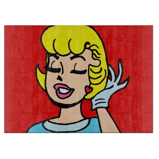Retro Comic Strip Beauty Cutting Board Snijplank (Voorkant)
