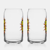 Retro Comic Style "Born to Roll" Skater Blikvorm Glas (Links)