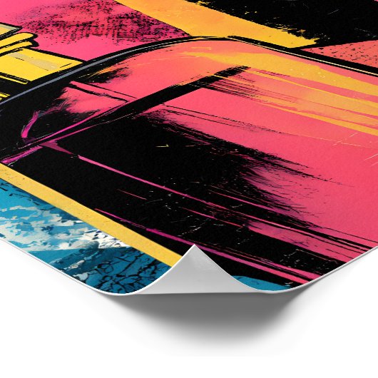 Retro Comic Style: Gold Glamour Pop Art Panel Poster (Hoek)