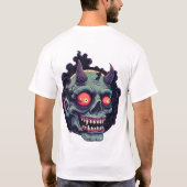Retro Comic Style Monster Schedel T-shirt (Achterkant)