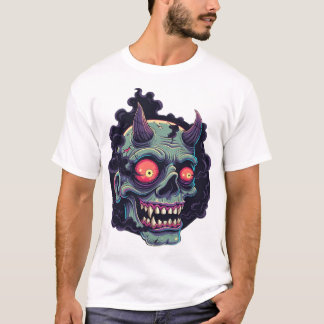 Retro Comic Style Monster Skull T-shirt