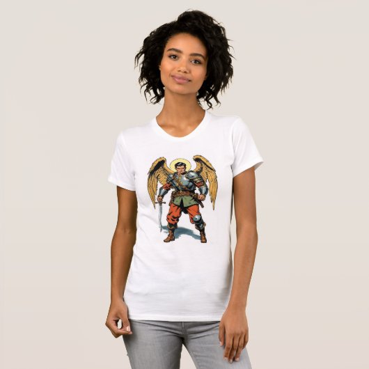 Retro Comic Style St Michael Women's Tee Shirt (Voorkant volledig)