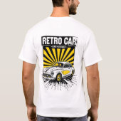 Retro Comic Style Vintage Car Illustratie T-shirt (Achterkant)