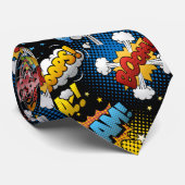 Retro Comic Super Hero Sound Effects Stropdas (Opgerold)