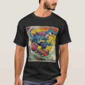 Retro Comic T-Rex Skateboarding T-shirt (Voorkant)