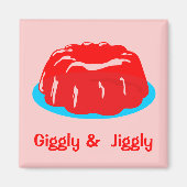 Retro  Comic Toon "Giggly & Jiggly" Magneet (Voorkant)
