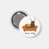 Retro Comic Toon Lazy Slug Magneet (Voorkant / Achterkant)
